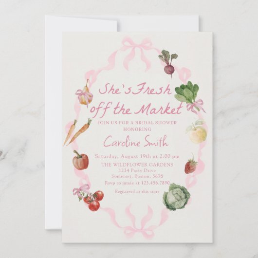 Vrijgezellenfeest van de markt voor verse landbouw kaart (Voorkant)