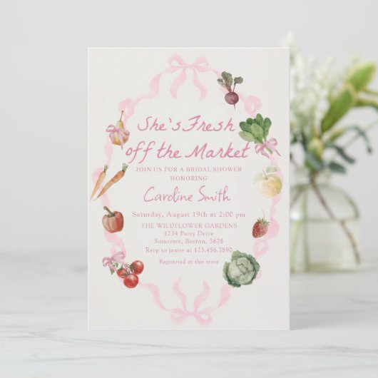 Vrijgezellenfeest van de markt voor verse landbouw kaart (Staand voorkant)