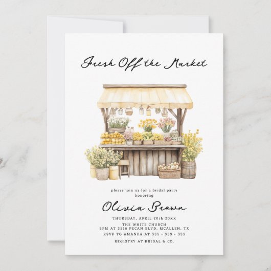 Vrijgezellenfeest van de markt voor verse landbouw kaart (Voorkant)