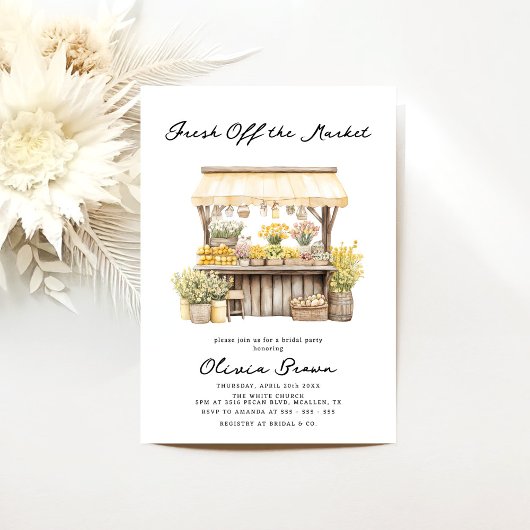 Vrijgezellenfeest van de markt voor verse landbouw kaart