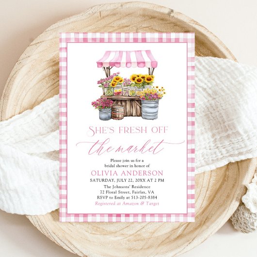 Vrijgezellenfeest van de markt voor verse landbouw kaart