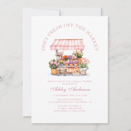 Vrijgezellenfeest van de markt voor verse landbouw kaart (Voorkant)