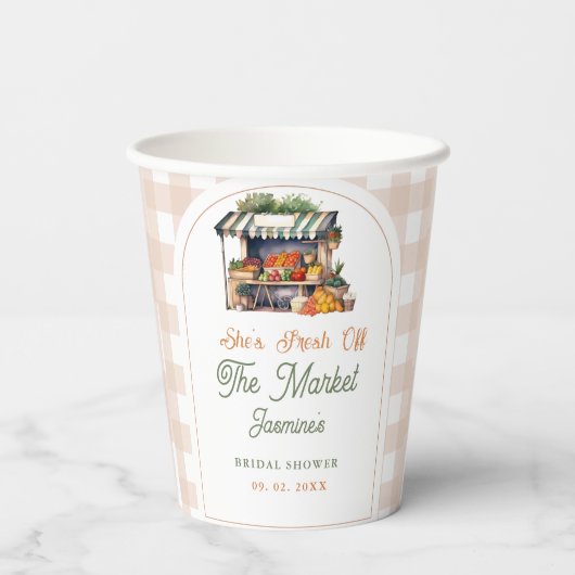 Vrijgezellenfeest van de markt voor verse landbouw papieren bekers (Achterkant)