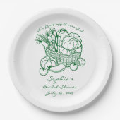 Vrijgezellenfeest van de markt voor verse landbouw papieren bordje (Voorkant)