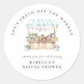 Vrijgezellenfeest van de markt voor verse landbouw ronde sticker (Voorkant)