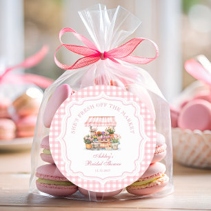 Vrijgezellenfeest van de markt voor verse landbouw ronde sticker