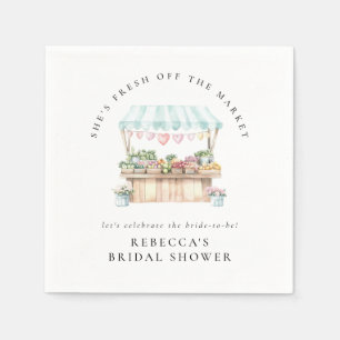 Vrijgezellenfeest van de markt voor verse landbouw servet