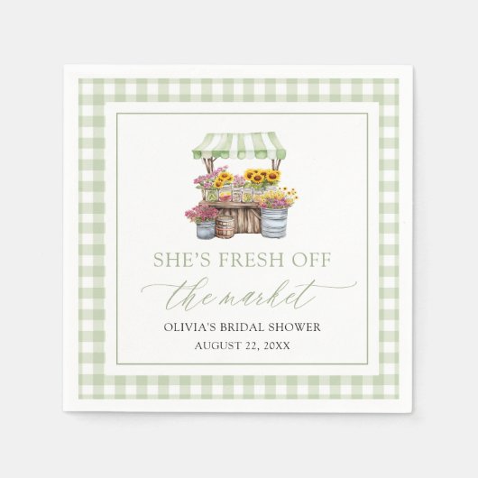 Vrijgezellenfeest van de markt voor verse landbouw servet (Voorkant)