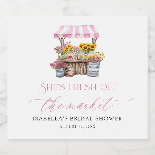 Vrijgezellenfeest van de markt voor verse landbouw sparkling wijnetiket (Enkel label)