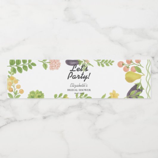 Vrijgezellenfeest van de markt voor verse landbouw waterfles etiket (Enkel label)