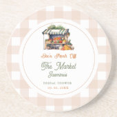 Vrijgezellenfeest van de markt voor verse landbouw zandsteen onderzetter (Voorkant)