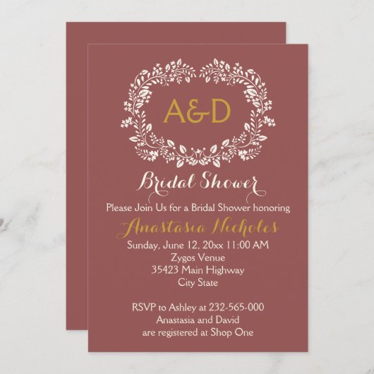 Vrijgezellenfeest van de marsala-gebladerte kaart (Voorkant / Achterkant)