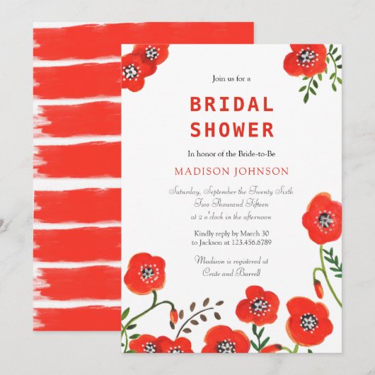 vrijgezellenfeest van de moderne bruiloft van flor kaart (Voorkant / Achterkant)