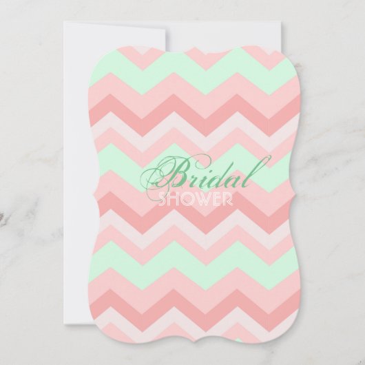 vrijgezellenfeest van de moderne Coral Mint Chevro Kaart (Voorkant)