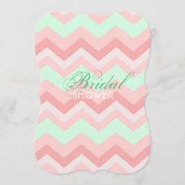 vrijgezellenfeest van de moderne Coral Mint Chevro Kaart