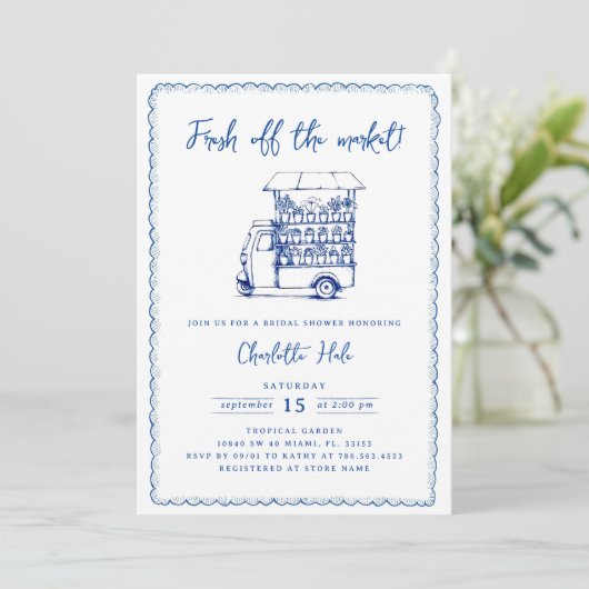 Vrijgezellenfeest van de moderne markt kaart (Staand voorkant)