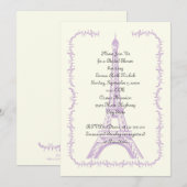 Vrijgezellenfeest van de paars Eiffeltoren (Parijs Kaart (Voorkant / Achterkant)