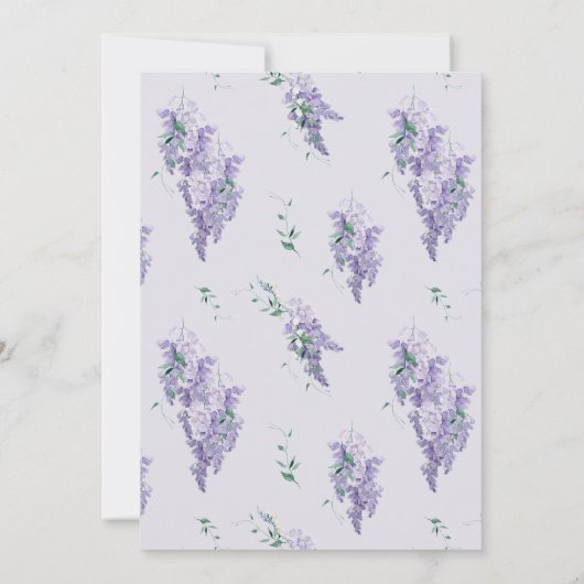 Vrijgezellenfeest van de Paarse Waterverf Wisteria Kaart (Achterkant)