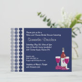 Vrijgezellenfeest van de partij wijn en kaas kaart (Staand voorkant)