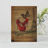 vrijgezellenfeest van de rode Stilettos eiffel-tor Kaart (Staand voorkant)