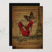 vrijgezellenfeest van de rode Stilettos eiffel-tor Kaart (Voorkant / Achterkant)