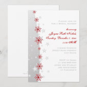 Vrijgezellenfeest van de rode zilvergrijze sneeuwv kaart (Voorkant / Achterkant)