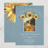 Vrijgezellenfeest van de roestbruine zonnebloem kaart (Voorkant / Achterkant)