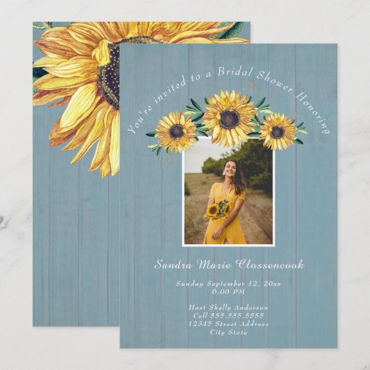 Vrijgezellenfeest van de roestbruine zonnebloem kaart (Voorkant / Achterkant)