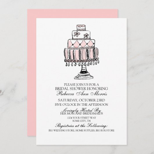 Vrijgezellenfeest van de roze bruiloft kaart (Voorkant / Achterkant)