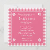 Vrijgezellenfeest van de Roze Tea Party Kaart (Achterkant)