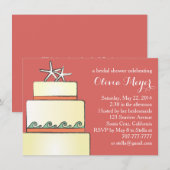 Vrijgezellenfeest van de Starfish Wedding Cake nod Kaart (Voorkant / Achterkant)