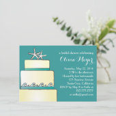 Vrijgezellenfeest van de Starfish Wedding Cake nod Kaart (Staand voorkant)