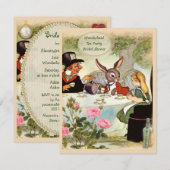 Vrijgezellenfeest van de Tea Party van Mad Hatter Kaart (Voorkant / Achterkant)