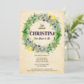 Vrijgezellenfeest van de Tuscan Botanical Wreath L Kaart (Staand voorkant)