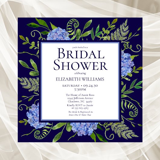 Vrijgezellenfeest van de Waterverf "Blue Hydrangea Kaart