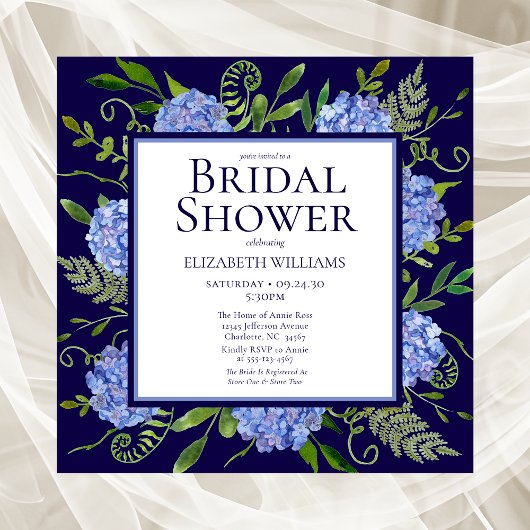 Vrijgezellenfeest van de Waterverf "Blue Hydrangea Kaart