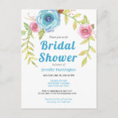 Vrijgezellenfeest van de  Waterverf Floral Briefkaart (Voorkant)