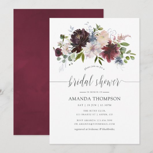 Vrijgezellenfeest van de waterverf van Bourgogne e Kaart (Voorkant / Achterkant)