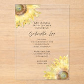 Vrijgezellenfeest van de Waterverf van Gele Zonneb Acryl Uitnodigingen (Voorkant)