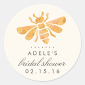 Vrijgezellenfeest van de Waterverf van Golden Bee Ronde Sticker (Voorkant)