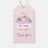 Vrijgezellenfeest van de Waterverf van roze pony's Cadeaulabel (Voorkant)