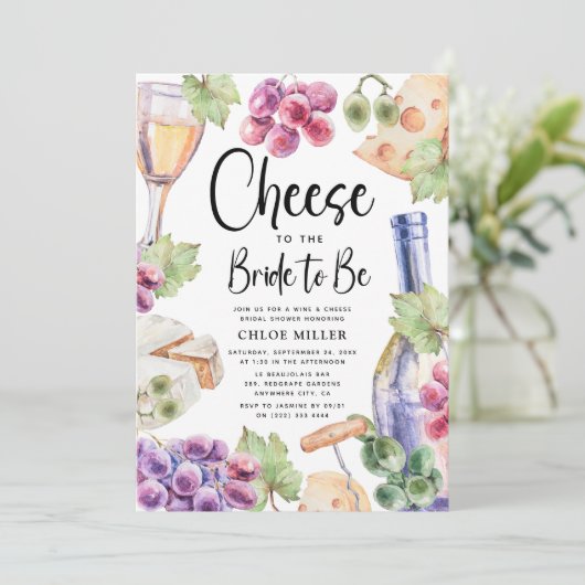 Vrijgezellenfeest van de Waterverf van wijn en kaa Kaart (Staand voorkant)