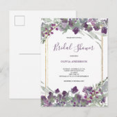 Vrijgezellenfeest van de Waterverf van wilde bloem Uitnodiging Briefkaart (Voorkant / Achterkant)