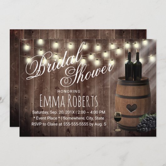  Vrijgezellenfeest van de wijnloop Kaart (Voorkant / Achterkant)