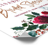 Vrijgezellenfeest van de winterflorale burgundy poster (Hoek)