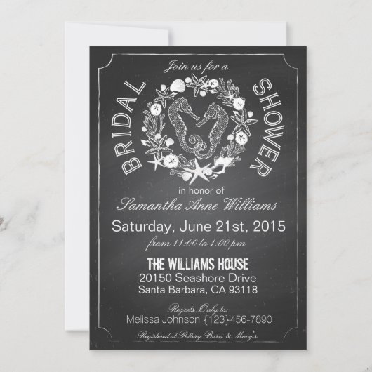 Vrijgezellenfeest van de zeepaardschelpen van Chal Kaart (Voorkant)