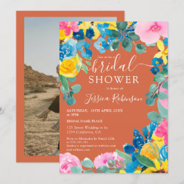 Vrijgezellenfeest van de zomerbloem van Terracotta Kaart