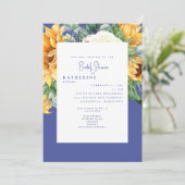 Vrijgezellenfeest van de zomerkobalt Blue Sunflowe Kaart (Staand voorkant)