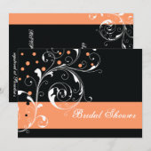 Vrijgezellenfeest van de zwarte koraalbruiloft met kaart (Voorkant / Achterkant)