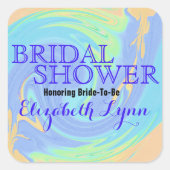 Vrijgezellenfeest van doorgedraaide kleurige pasta vierkante sticker (Voorkant)